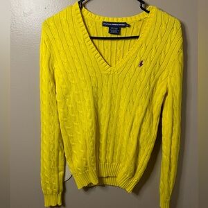 Women’s Ralph Lauren Sport Yellow V Neck Sweater